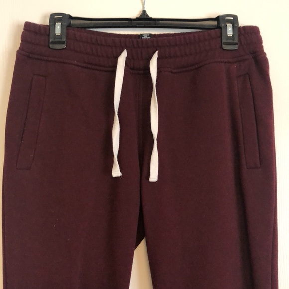 Mens Forever 21 Burgundy Jogger Sweatpants (Size Small) - Picture 2 of 4